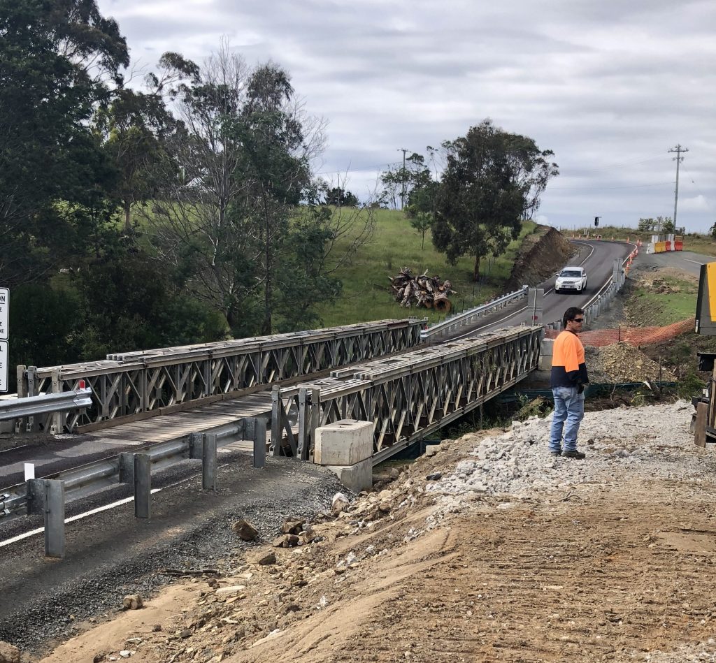 Bailey Bridge Installation - Doctors Creek Tasmania